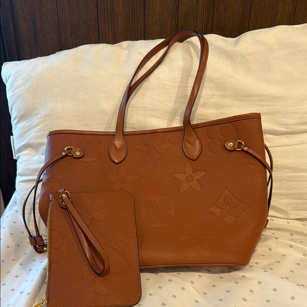 Louis Vuitton Brown Monogram Empreinte Leather Tote